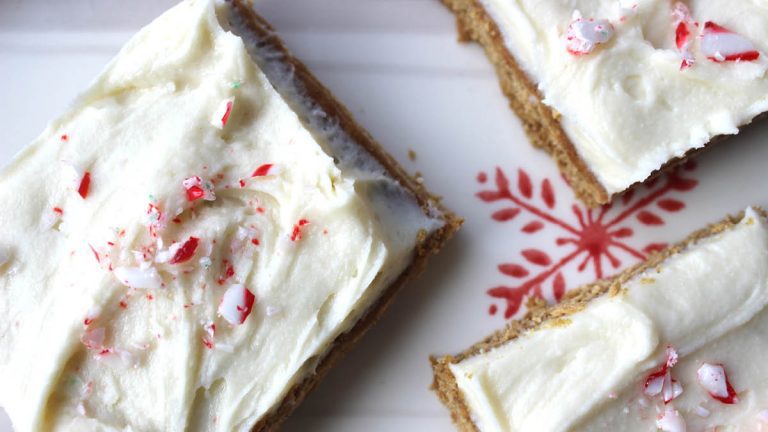 Healthy Gingerbread Squares With Festive Cream Cheese Frosting
