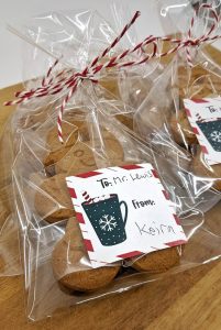 Holiday teacher gift wrapped gingerbread