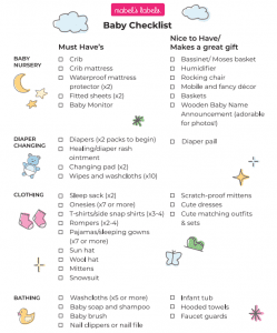 baby items checklist